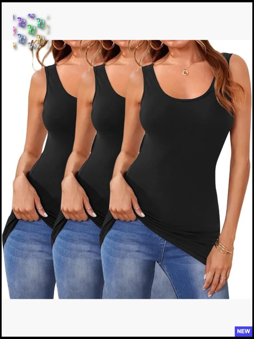 Stretchy Cotton Camisole Slim Fit Long Layering Tank Top Yoga Running